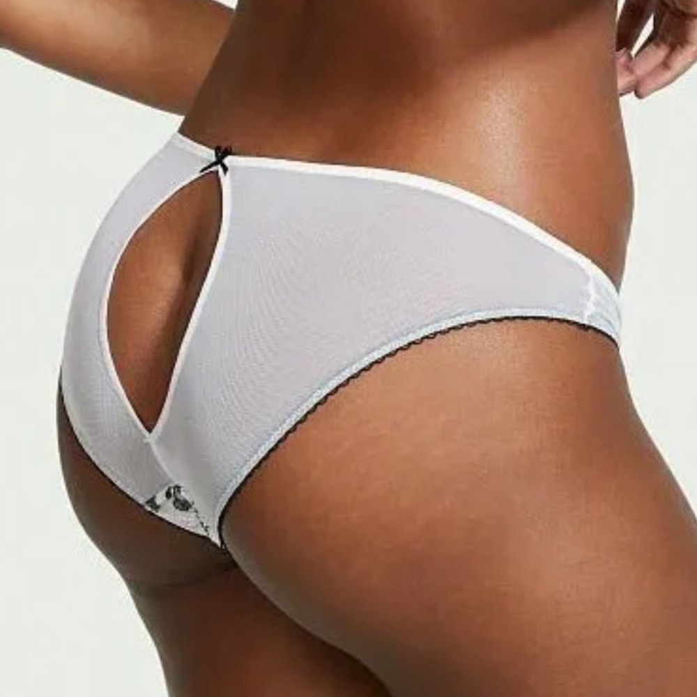 VICTORIAS SECRET DREAM ANGELS EMBROIDERED LACE KEYHOLE CHEEKY PANTY